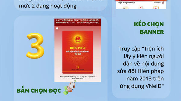 Hướng dẫn thực hiện góp ý sửa đổi, bổ sung một số điều của Hiến pháp trên VNeID